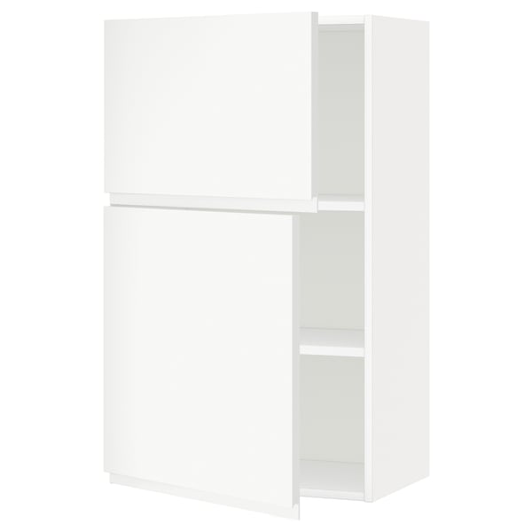 METOD - METOD Wall cabinet with shelves/2 doors, white/Voxtorp matt white, 60x100 cm