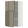 METOD wall cabinet with shelves/2 doors, white/Voxtorp high-gloss dark grey-brown, 60x100 cm