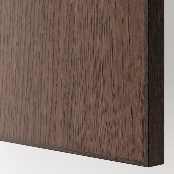 METOD Wall unit with shelves/2 doors, black-grey/Sinarp brown, 60x80 cm