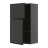 METOD wall cabinet with shelves/2 doors, black-grey/Upplöv matt anthracite, 60x100 cm