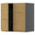 METOD - METOD Wall cabinet with shelves/2 doors, black-grey/Voxtorp oak effect, 60x60 cm