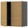 METOD - METOD Wall cabinet with shelves/2 doors, black-grey/Voxtorp oak effect, 80x80 cm