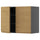 METOD - METOD Wall cabinet with shelves/2 doors, black-grey/Voxtorp oak effect, 80x60 cm