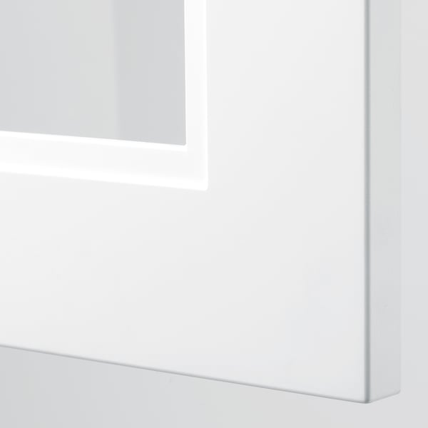 METOD - METOD Wall cabinet w shelves/4 glass drs, white/Axstad matt white, 80x100 cm