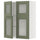 METOD wall cabinet w shelves/4 glass drs, white/Axstad grey-green, 80x100 cm