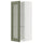 METOD wall cabinet w shelves/glass door, white/Axstad grey-green, 40x100 cm