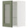 METOD wall cabinet w shelves/glass door, white/Axstad grey-green, 40x60 cm