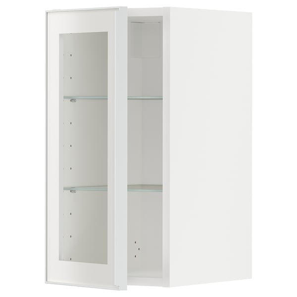 METOD - METOD Wall cabinet w shelves/glass door, white/Hejsta white clear glass, 30x60 cm