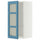 METOD wall cabinet w shelves/glass door, white/Lerhyttan blue, 40x80 cm