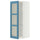 METOD wall cabinet w shelves/glass door, white/Lerhyttan blue, 40x100 cm