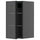 METOD - METOD Wall cabinet w shelves/glass door, black-grey/Hejsta anthracite reeded glass, 30x60 cm