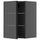 METOD - METOD Wall cabinet w shelves/glass door, black-grey/Hejsta anthracite reeded glass, 40x60 cm