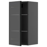 METOD wall cabinet w shelves/glass door, black-grey/Hejsta anthracite reeded glass, 40x80 cm