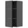 METOD - METOD Wall cabinet w shelves/glass door, black-grey/Hejsta anthracite reeded glass, 40x80 cm