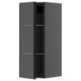 METOD wall cabinet w shelves/glass door, black-grey/Hejsta anthracite reeded glass, 30x80 cm