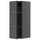 METOD - METOD Wall cabinet w shelves/glass door, black-grey/Hejsta anthracite reeded glass, 30x80 cm