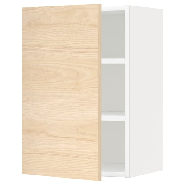 METOD - METOD Wall cabinet with shelves, white/Askersund light ash effect, 40x60 cm