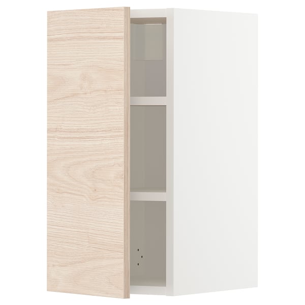 METOD wall cabinet with shelves, white/Askersund light ash effect, 30x60 cm