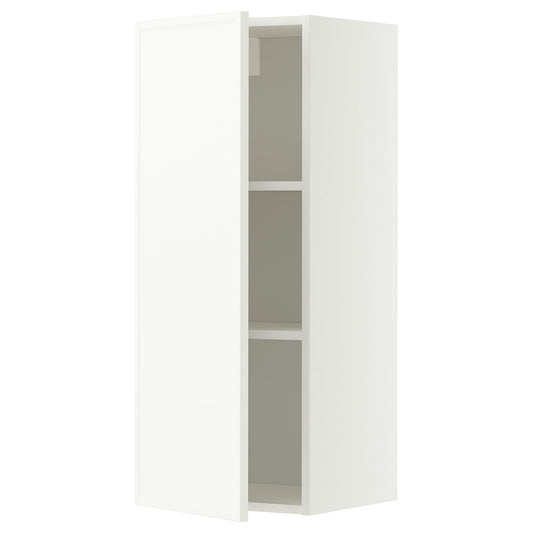 METOD wall cabinet with shelves, white/Aspudden matt white, 40x100 cm