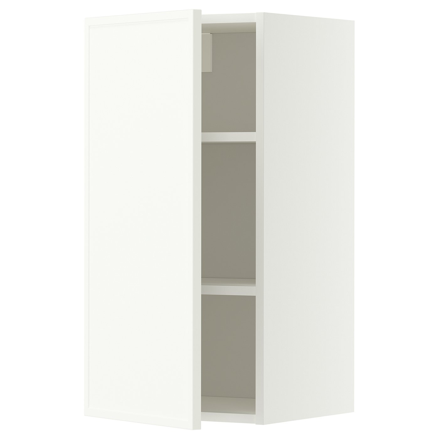 METOD wall cabinet with shelves, white/Aspudden matt white, 40x80 cm