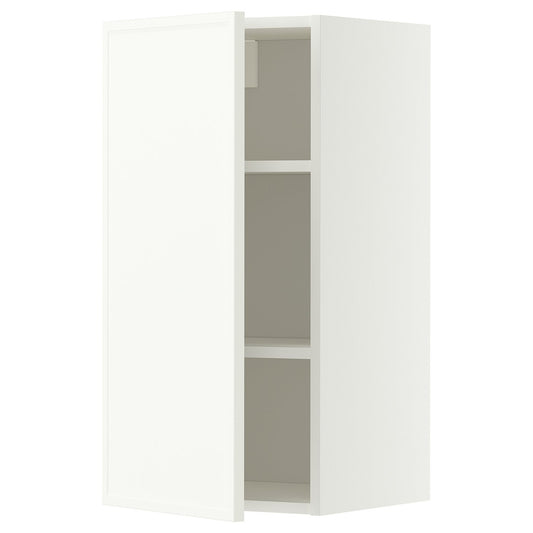 METOD wall cabinet with shelves, white/Aspudden matt white, 40x80 cm