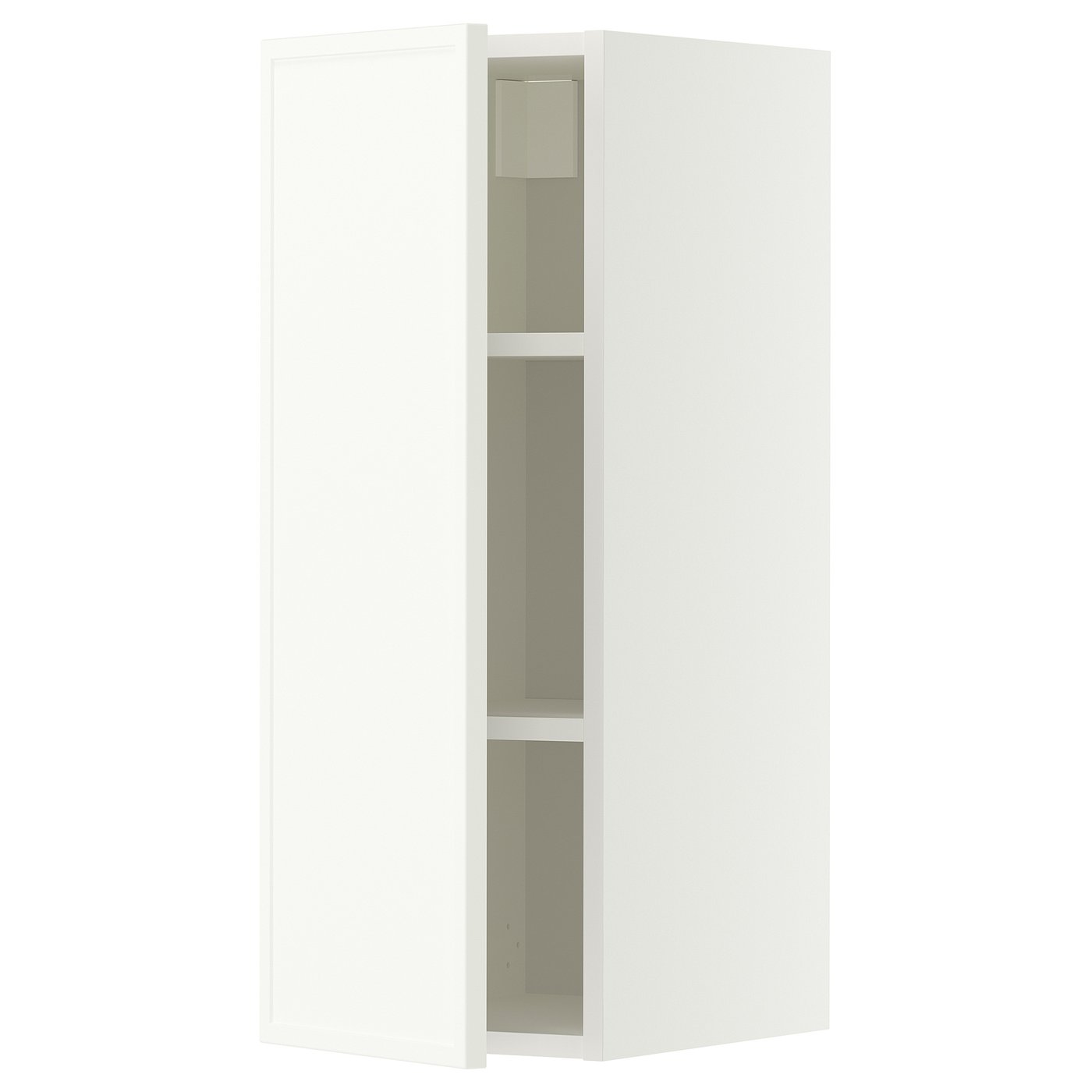 METOD wall cabinet with shelves, white/Aspudden matt white, 30x80 cm
