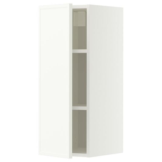 METOD wall cabinet with shelves, white/Aspudden matt white, 30x80 cm