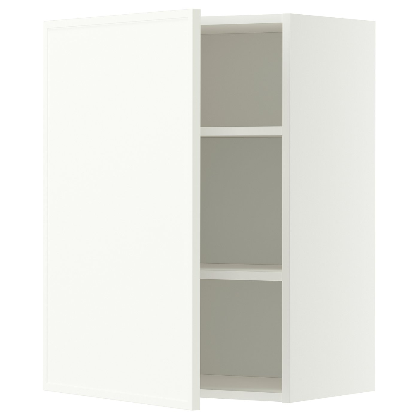 METOD wall cabinet with shelves, white/Aspudden matt white, 60x80 cm