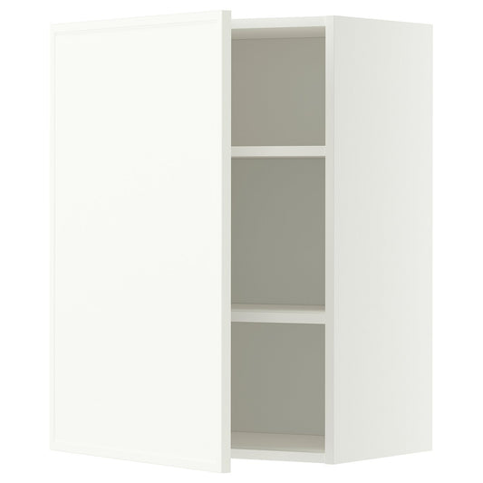 METOD wall cabinet with shelves, white/Aspudden matt white, 60x80 cm