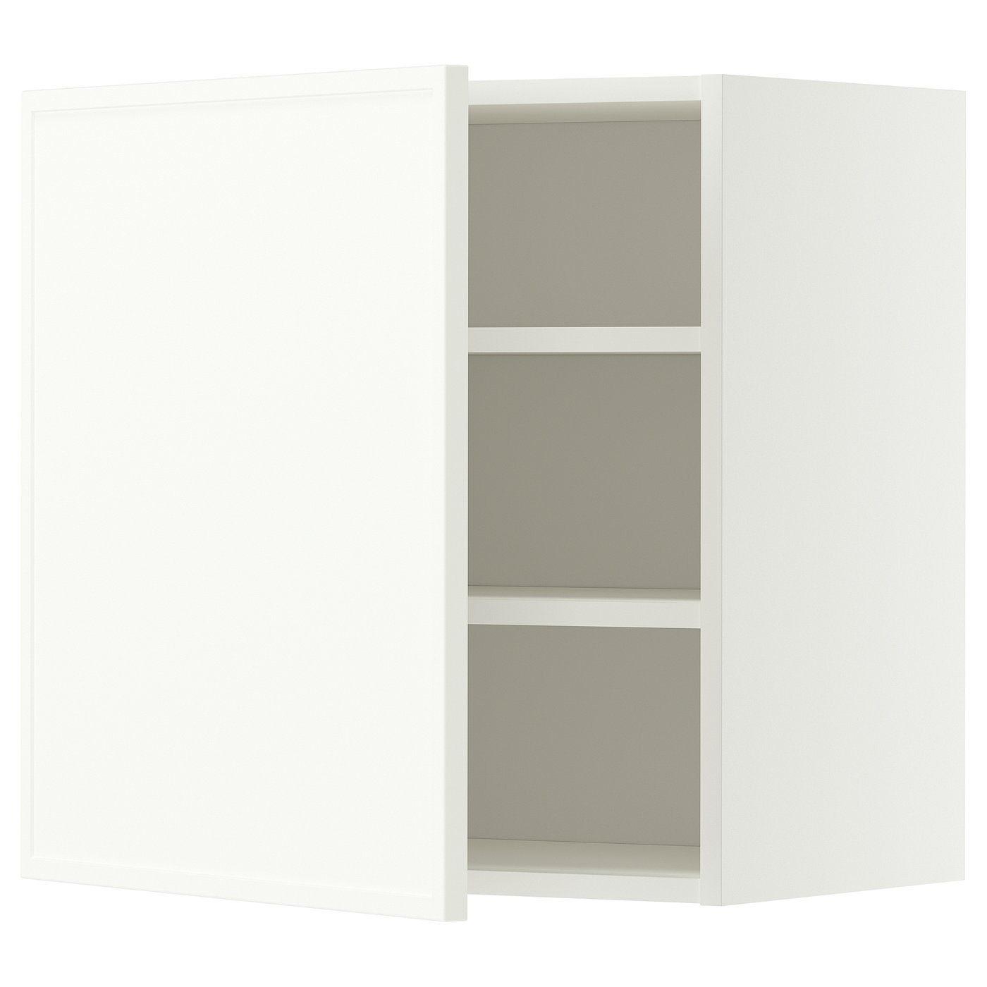 METOD wall cabinet with shelves, white/Aspudden matt white, 60x60 cm