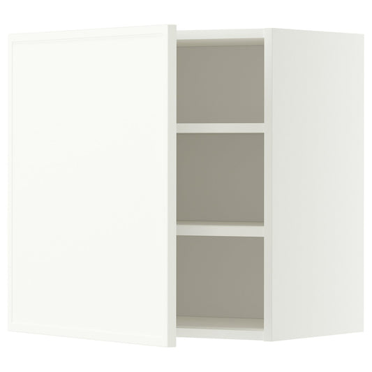 METOD wall cabinet with shelves, white/Aspudden matt white, 60x60 cm