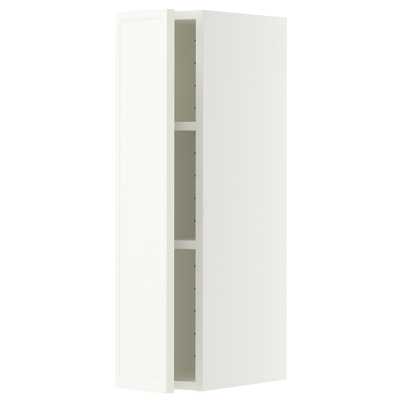 METOD wall cabinet with shelves, white/Aspudden matt white, 20x80 cm