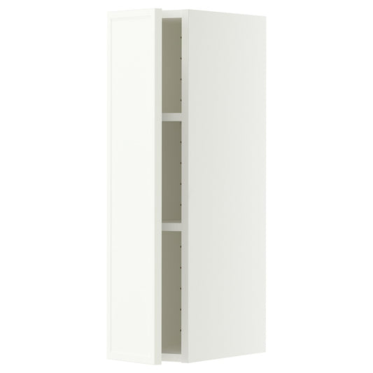 METOD wall cabinet with shelves, white/Aspudden matt white, 20x80 cm