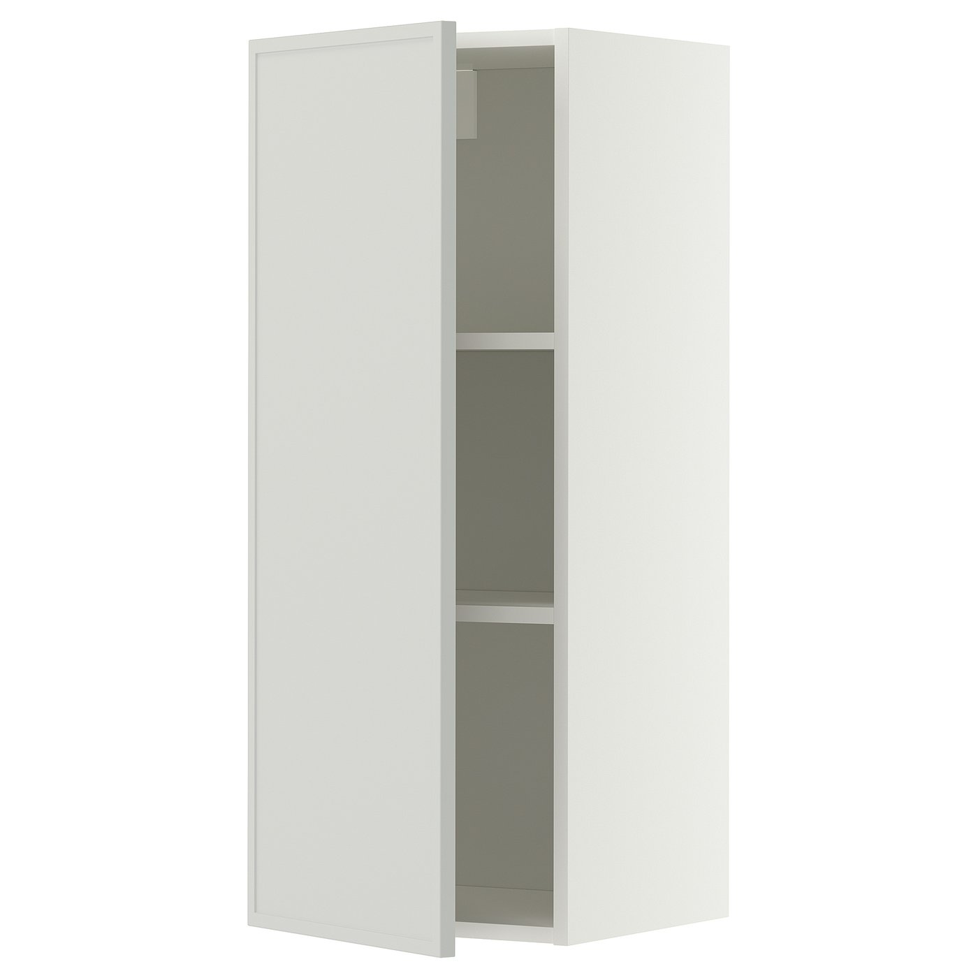 METOD wall cabinet with shelves, white/Aspudden light grey, 40x100 cm