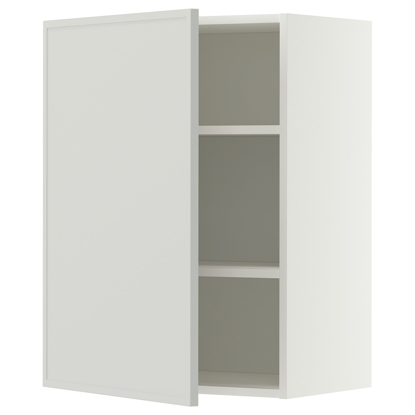 METOD wall cabinet with shelves, white/Aspudden light grey, 60x80 cm