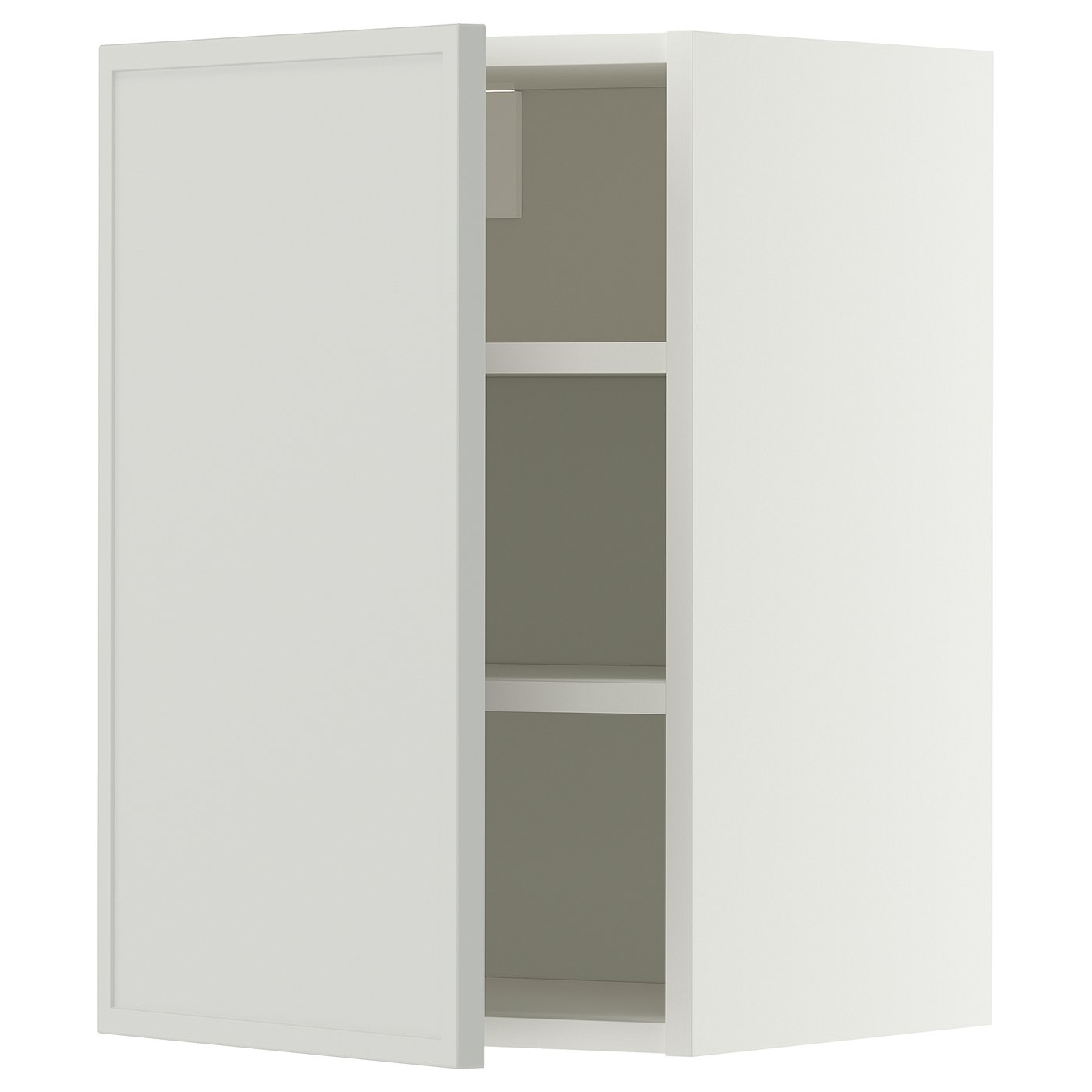 METOD wall cabinet with shelves, white/Aspudden light grey, 40x60 cm