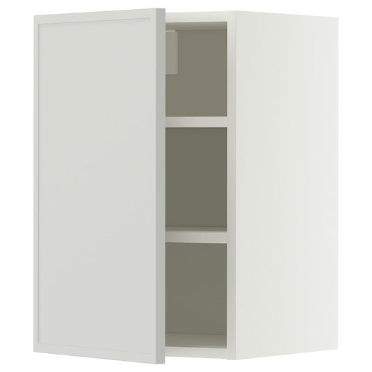 METOD wall cabinet with shelves, white/Aspudden light grey, 40x60 cm