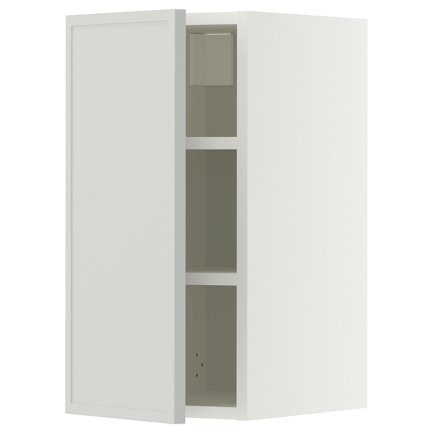 METOD wall cabinet with shelves, white/Aspudden light grey, 30x60 cm