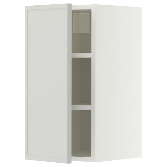 METOD wall cabinet with shelves, white/Aspudden light grey, 30x60 cm