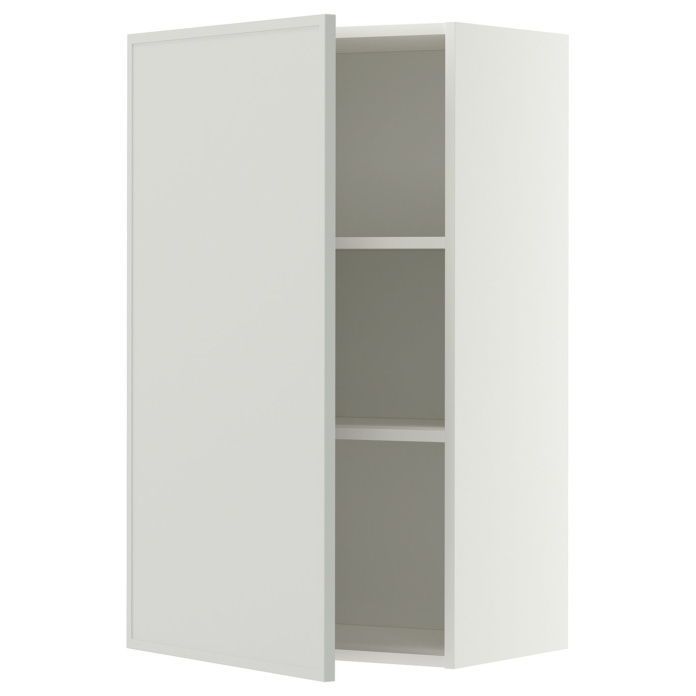 METOD wall cabinet with shelves, white/Aspudden light grey, 60x100 cm