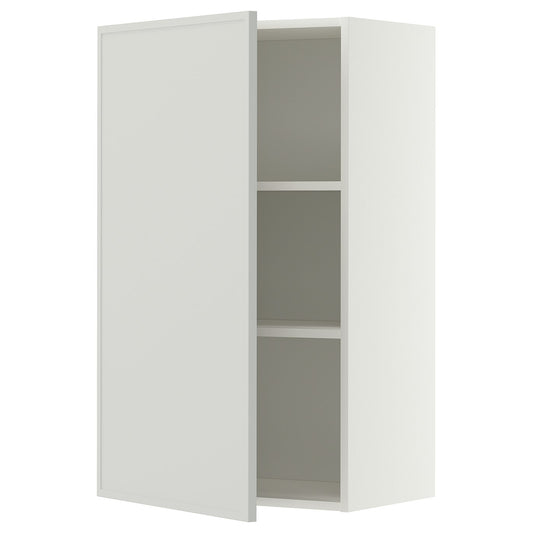 METOD wall cabinet with shelves, white/Aspudden light grey, 60x100 cm