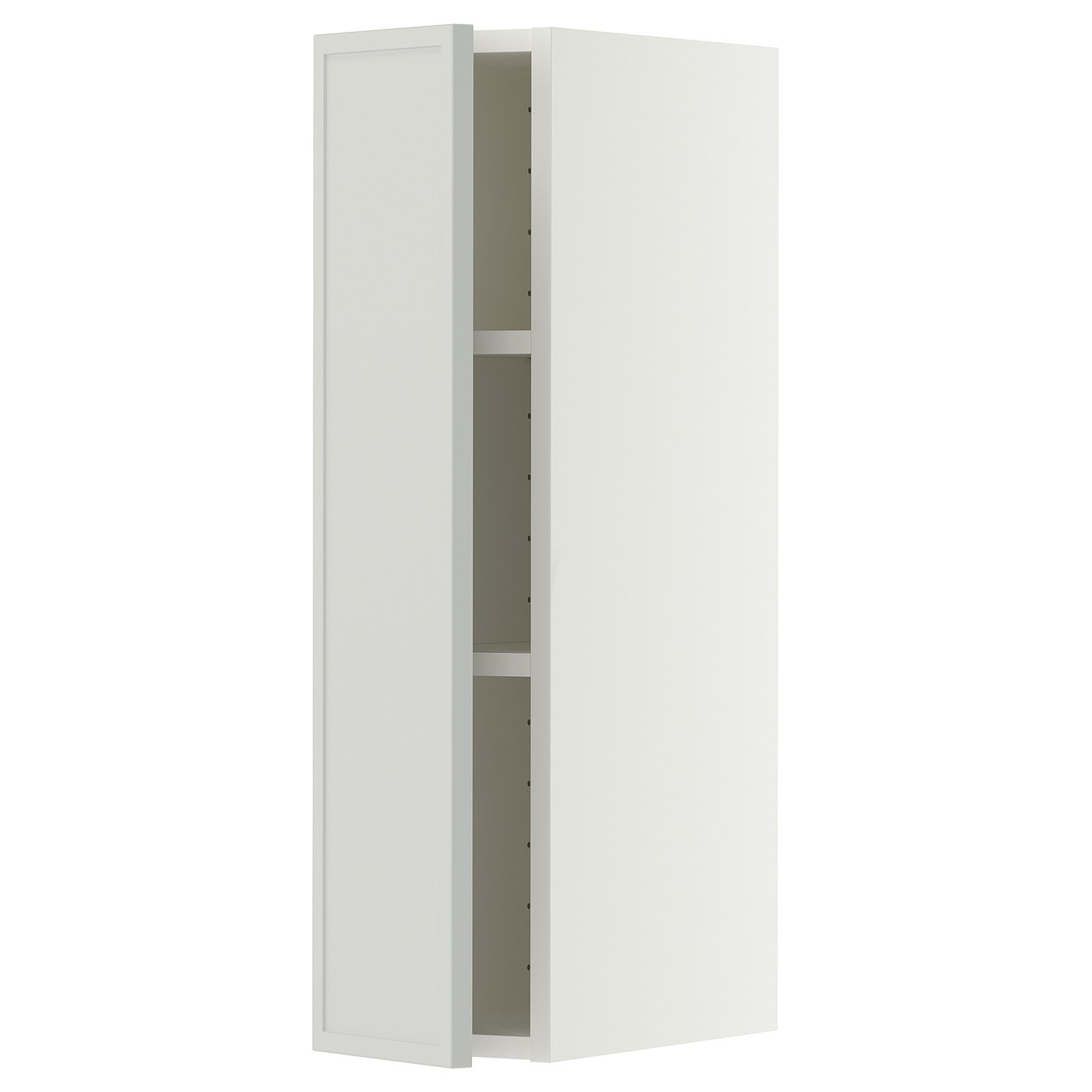METOD wall cabinet with shelves, white/Aspudden light grey, 20x80 cm