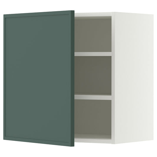 METOD wall cabinet with shelves, white/Aspudden dark grey-green, 60x60 cm
