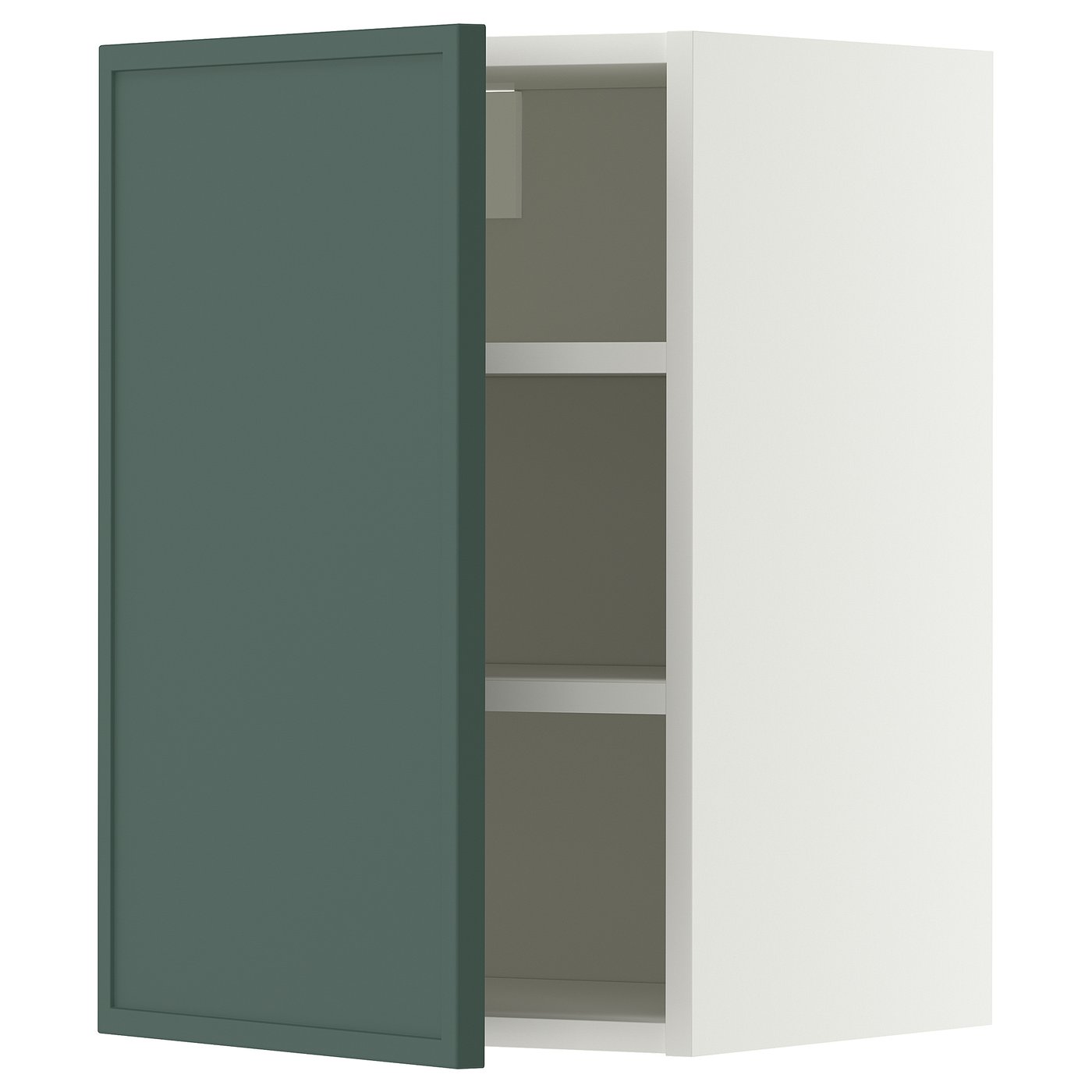 METOD wall cabinet with shelves, white/Aspudden dark grey-green, 40x60 cm
