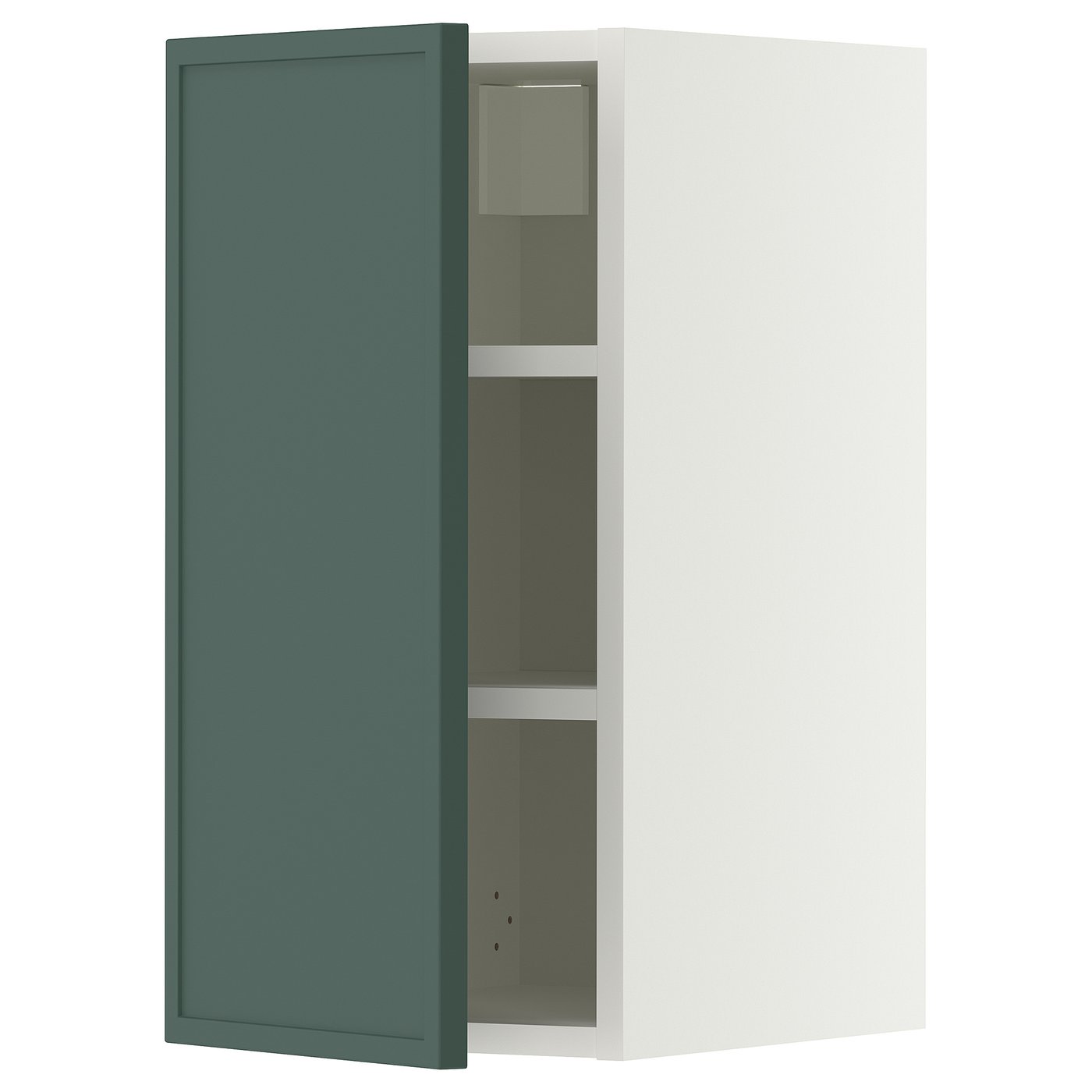 METOD wall cabinet with shelves, white/Aspudden dark grey-green, 30x60 cm
