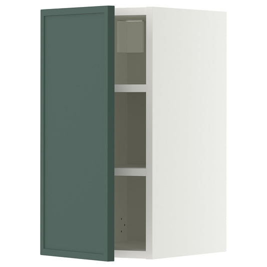 METOD wall cabinet with shelves, white/Aspudden dark grey-green, 30x60 cm