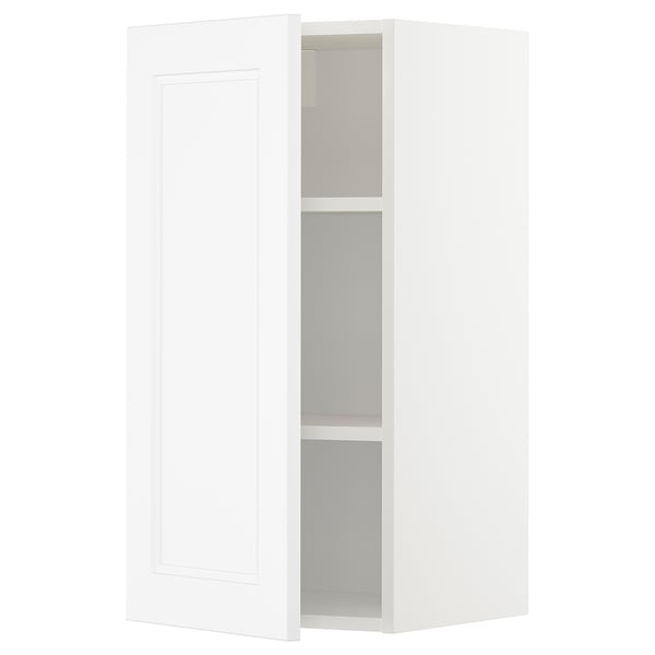 METOD wall cabinet with shelves, white/Axstad matt white, 40x80 cm