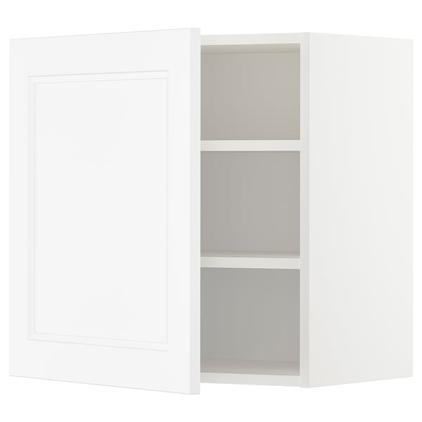 METOD wall cabinet with shelves, white/Axstad matt white, 60x60 cm