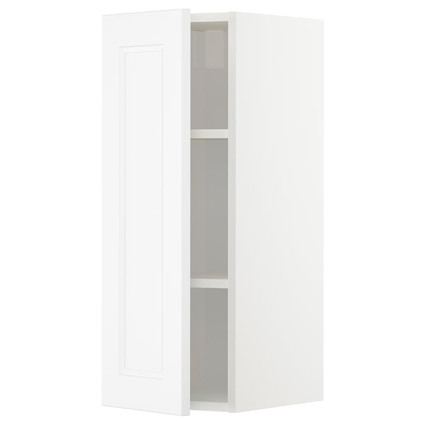 METOD wall cabinet with shelves, white/Axstad matt white, 30x80 cm