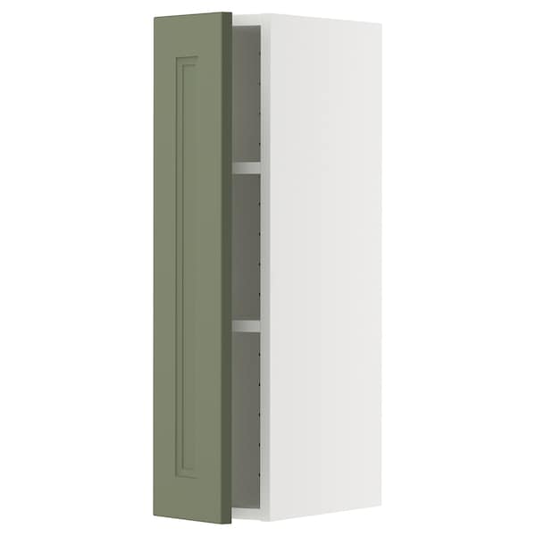 Ikea METOD - Wall unit with shelves, white/Axstad gray-green,20x80 cm